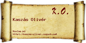 Kaszás Olivér névjegykártya