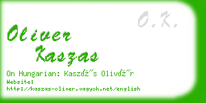 oliver kaszas business card